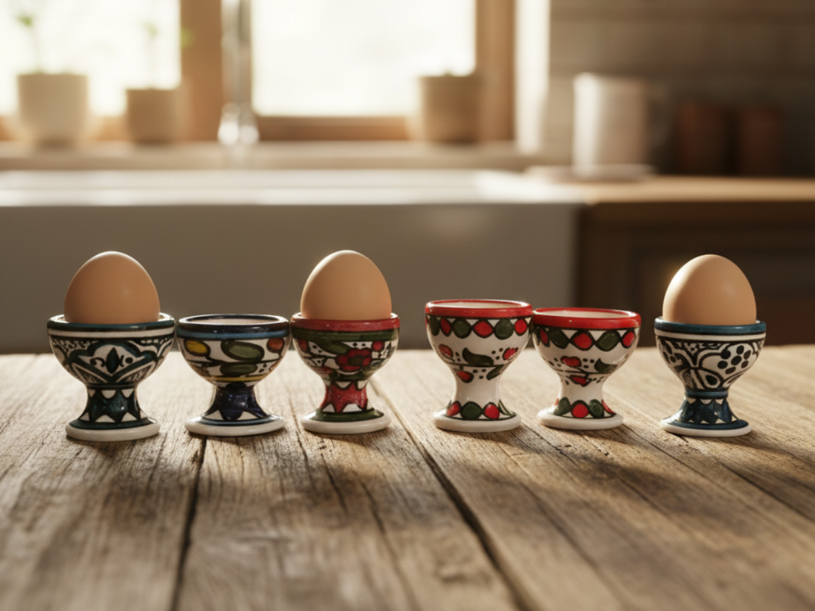 handmade ceramic egg cup mad in Palestine 