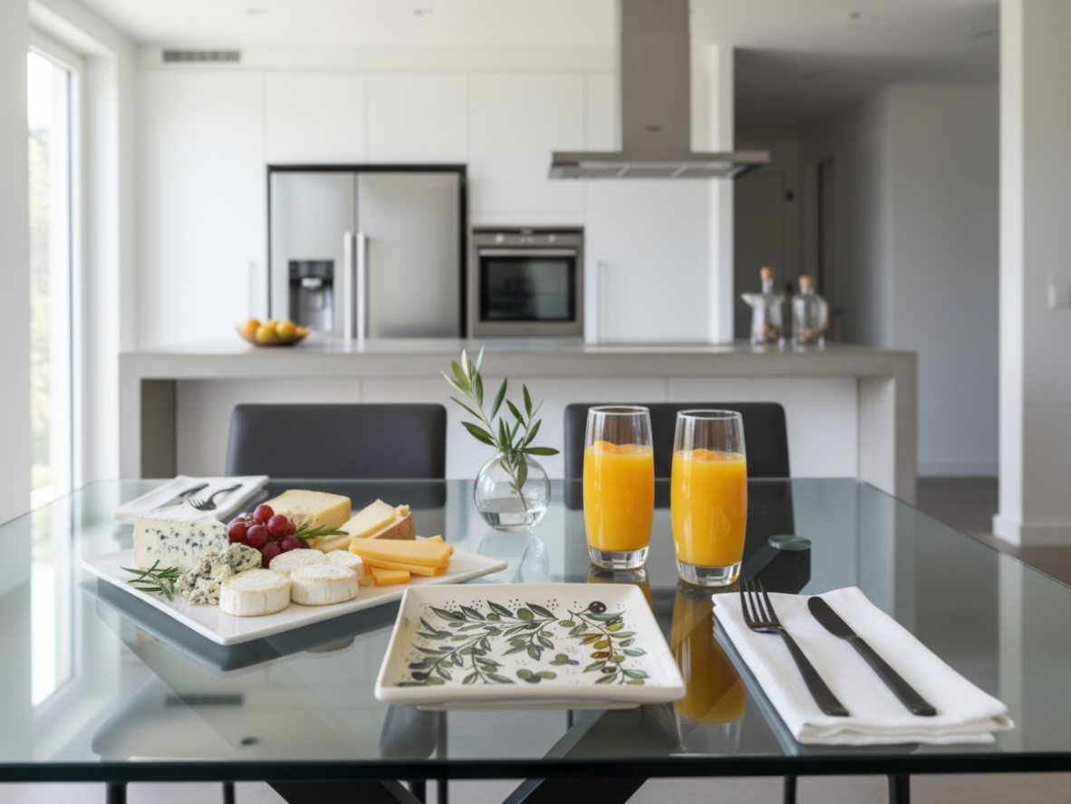 Rectangular ceramic dish with olive branch design on a white background